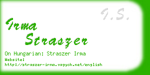 irma straszer business card